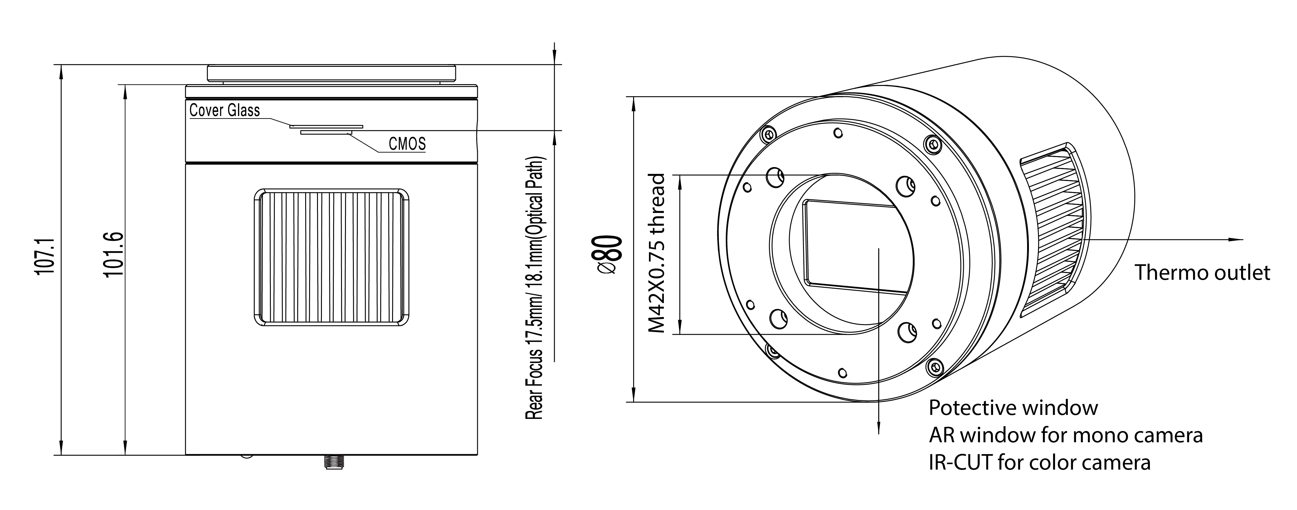 ATR992M camera dimension drawing
